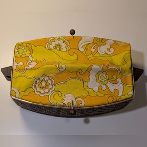 Vtg Salton Hotray Bun Warmer WB-S | TESTED WORKS | MCM 70s Floral Yellow Orange